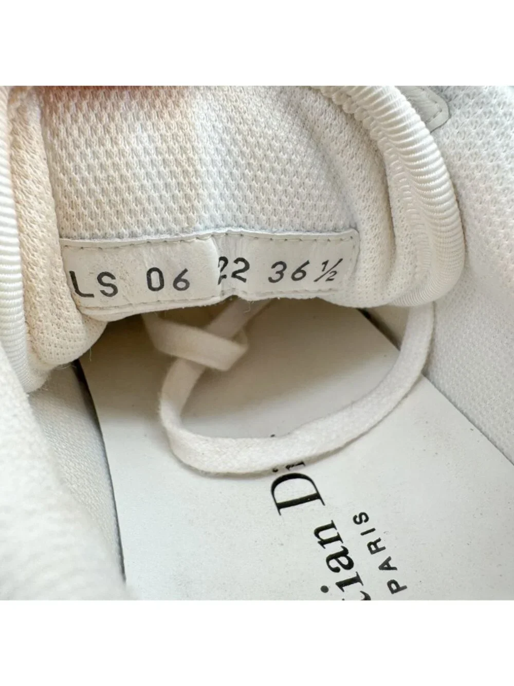 Christian Dior One Low Top Oblique Sneakers Size 36.5 US 6.5 White Leather Logo - Picture 14 of 14